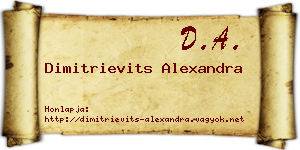 Dimitrievits Alexandra névjegykártya