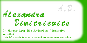 alexandra dimitrievits business card